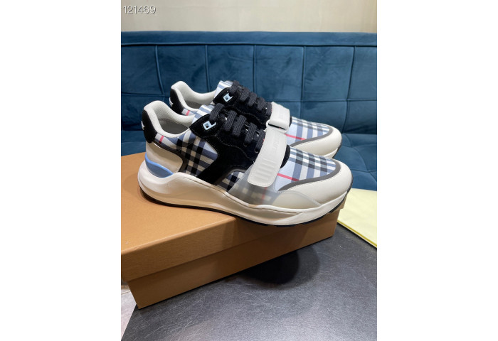 Bur*berry Vintage Check, Leather and Mesh Sneakers