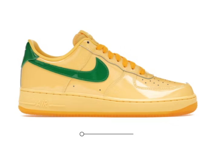 Nike Air Force 1 Low Patent Leather Topaz Gold Pine Green IO4489-700
