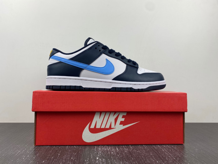 nike dunk low white navy university blue fn7800-400