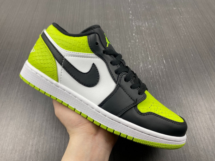 air jordan 1 low "vivid green snakeskin" dx4446-301