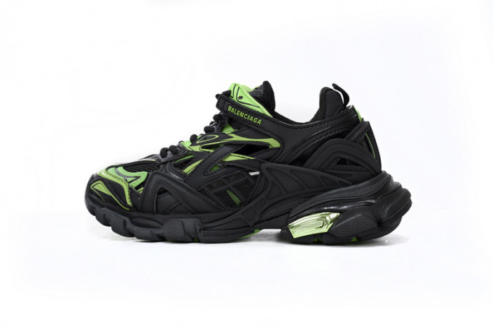 belanciaga Track 2 Sneaker Black Green 568614 W2GN3 1086