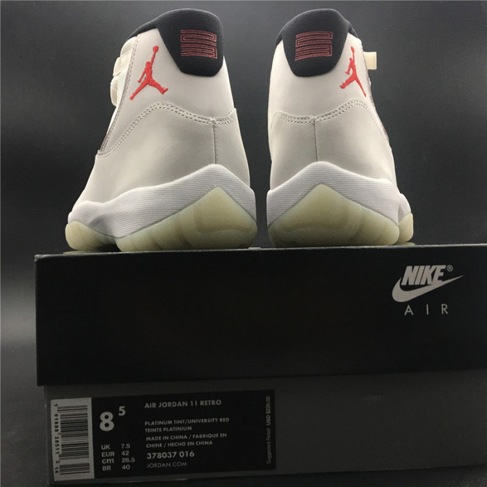 air jordan 11 retro "platinum tint" - 378037 016