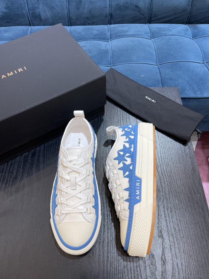 amiri* appliquéd leather and canvas sneakers